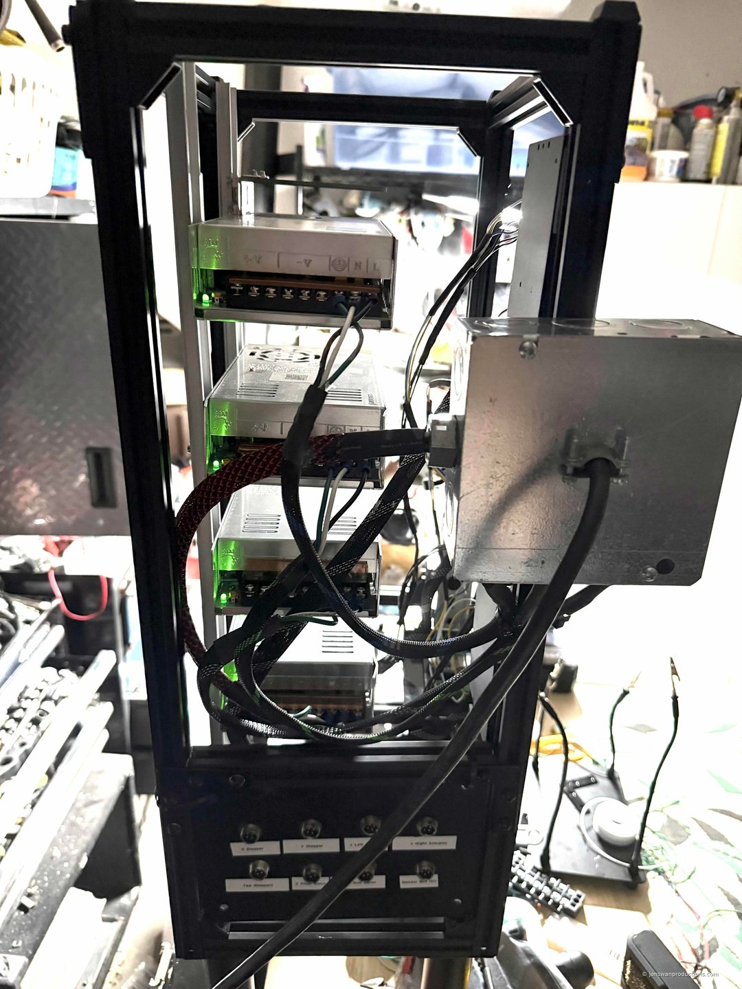 Power supplies lit up after junction box completion