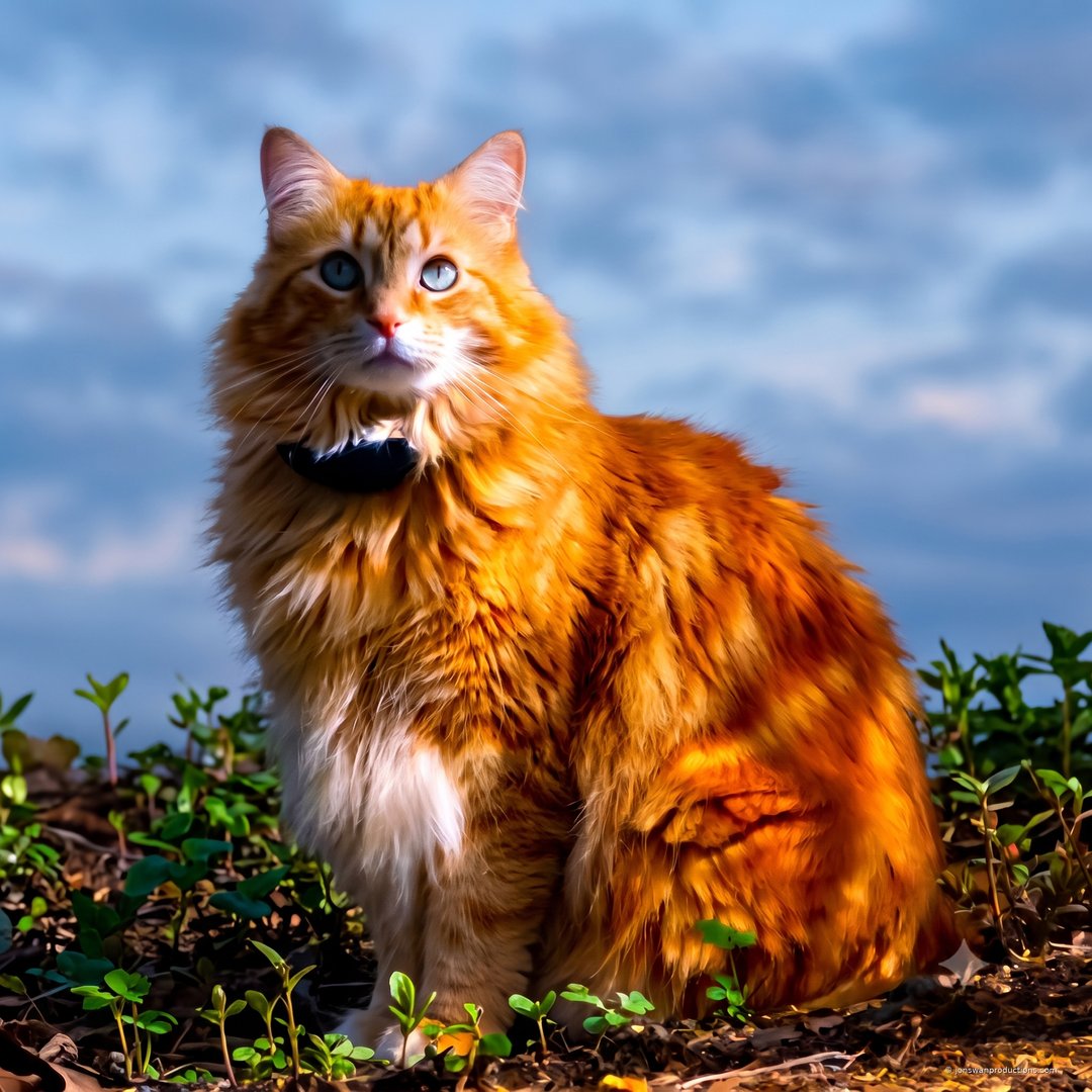 Buster, a confident neighborhood cat