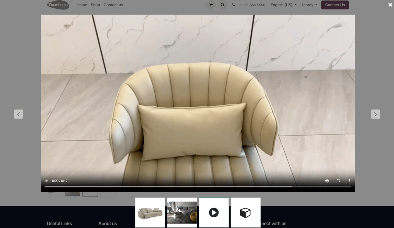 Model viewer in website sale