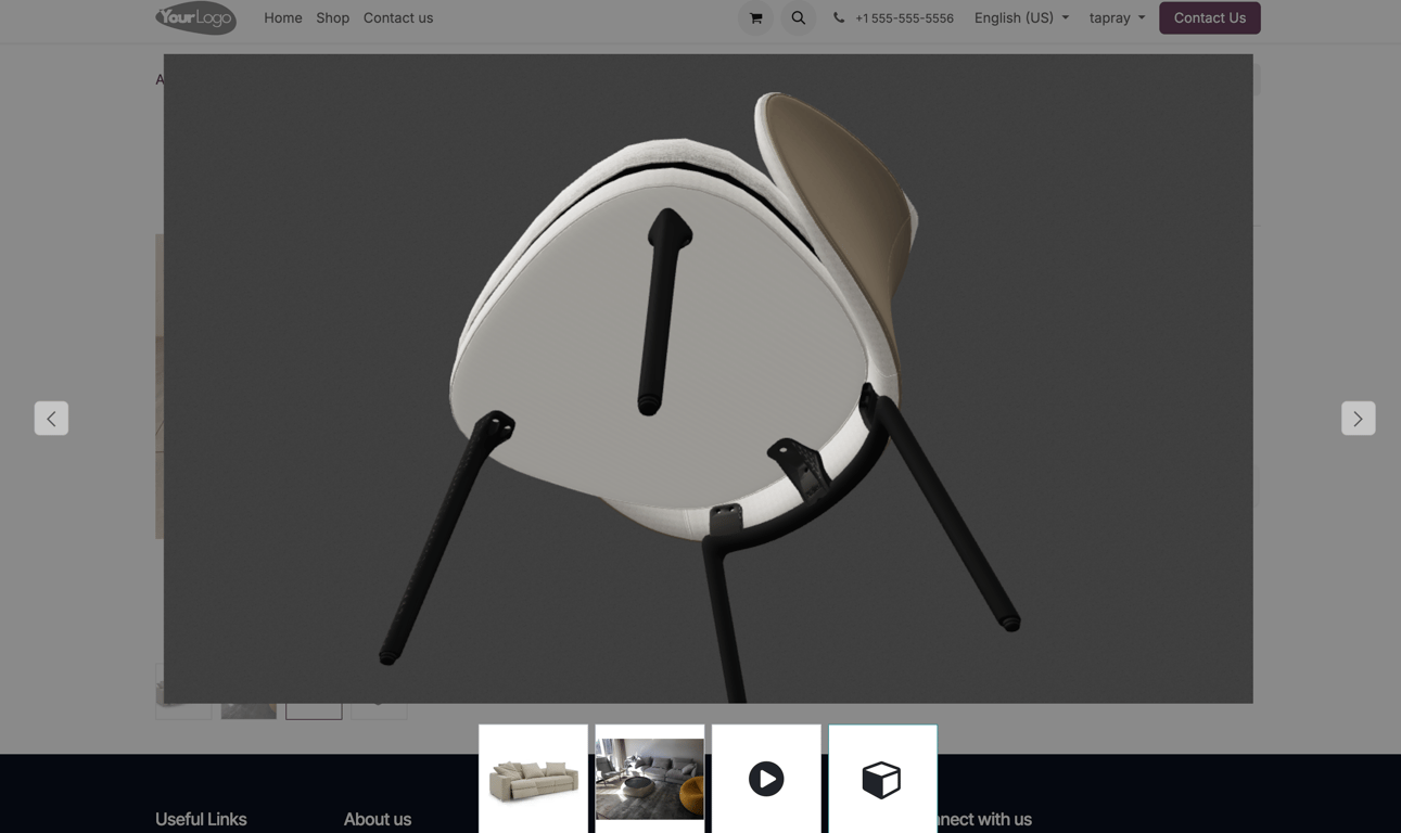 Model viewer in website sale modal