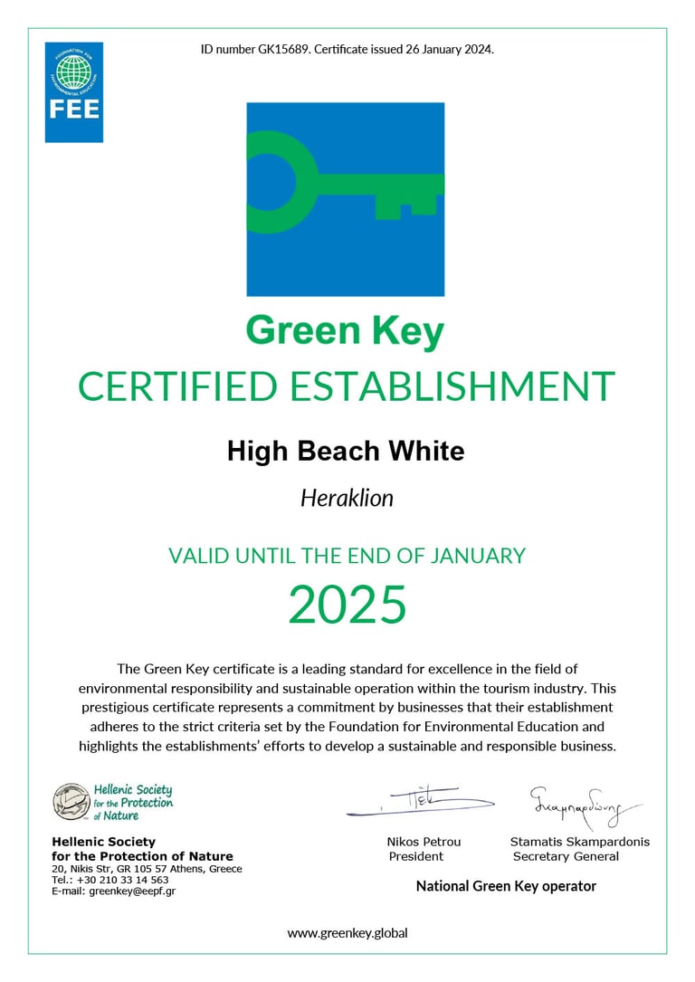 Green Key Certificate High Beach White