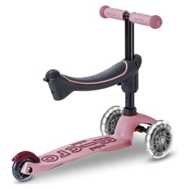 Monopattino evolutivo Micro Mobility Mini Micro Deluxe Rock & Go LED Rosa Polverosa