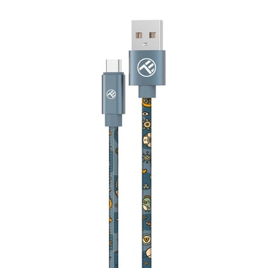 Cable USB a Type-C Tellur Graffiti, 3A, 1m, azul