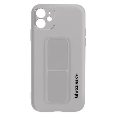 Coque iPhone 12 Silicone Support Magnétique Pliable Wozinsky Gris