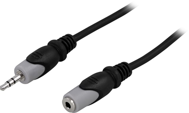 Deltaco MM-162 cavo audio 5 m 3.5mm Nero, Grigio (DELTACO forl?ngerkabel til audio - 5 m)