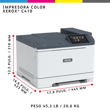 Xerox Imprimante recto verso A4 40 ppm C410, PS3 PCL5e/6, 2 magasins 251 feuilles