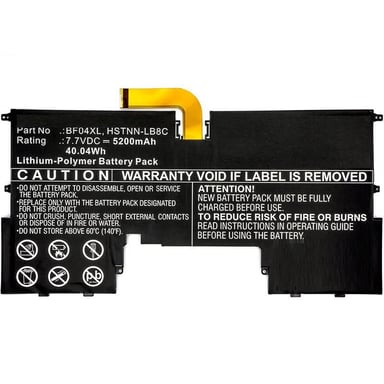 CoreParts MBXHP-BA0165 ricambio per laptop Batteria (Laptop Battery for HP 40Wh - Li-Pol 7.7V 5200mAh Black, - 40Wh Li-Pol 7.7V 5200mAh Black, Spectre 13-V101NA, Spectre 13-V115TU, Spectre - Warranty: 12M)