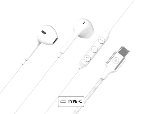 BIG BEN Force Play Casque Avec fil Ecouteurs Appels/Musique USB Type-C Blanc