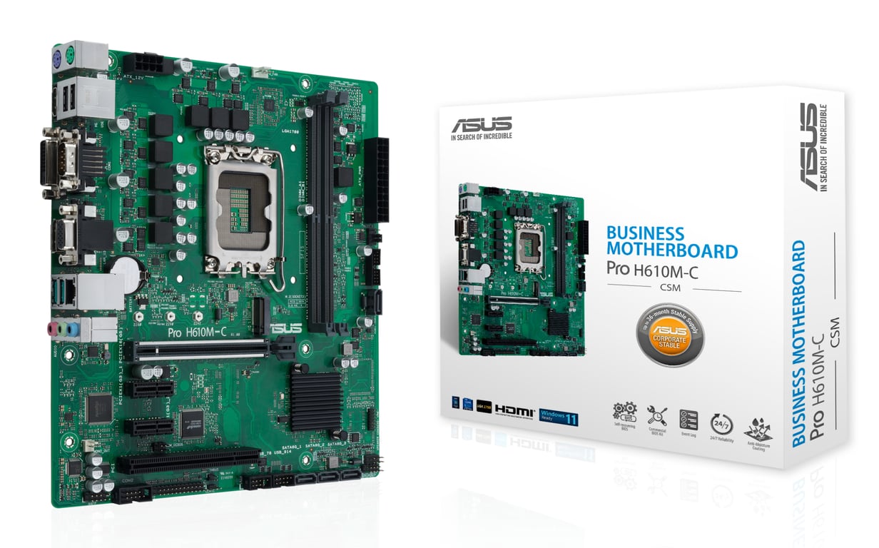 ASUS Pro H610M C CSM Intel H610 LGA 1700 micro ATX Neuf