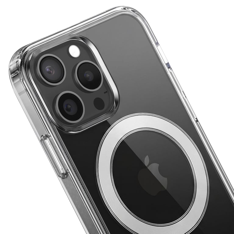 Coque iPhone 15 Pro Compatible MagSafe Hybride Transparente Bigben - vue 4