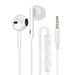 Écouteurs Jack 3,5mm Intra 1,2m Musique et Appels Mains Libres Blanc