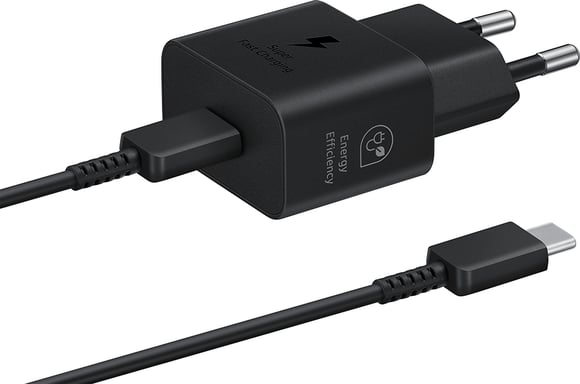 Kit Chargeur USB C 25W + Câble USB C / USB C 1m Noir Samsung
