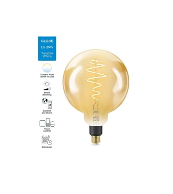 WiZ Giant vintage Globe lampadina collegata Bianco variabile E27 25W