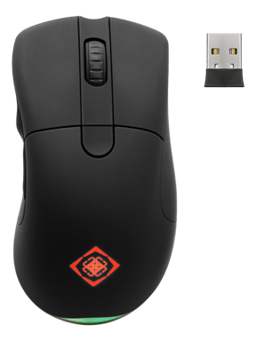 DELTACO GAMING - DM430 - Ratón óptico inalámbrico/USB-C para juegos, 16000 DPI, 1000 Hz, RGB