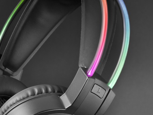 Mars Gaming MHRGB, Auriculares Chroma RGB Flow, Micrófono Profesional, Sonido Espacial, Negro