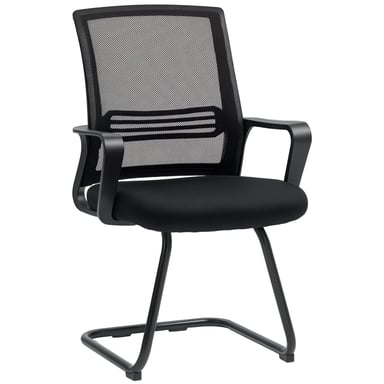 Roline Lot 2 Chaises de Conférence Ergonomique Sans Roulettes Noir