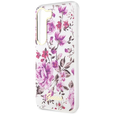 Étui Guess Flower Collection pour Samsung Galaxy S23, blanc