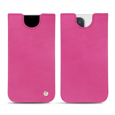 Pochette cuir Apple iPhone 14 Pro Max -  - Rose - Cuir lisse premium