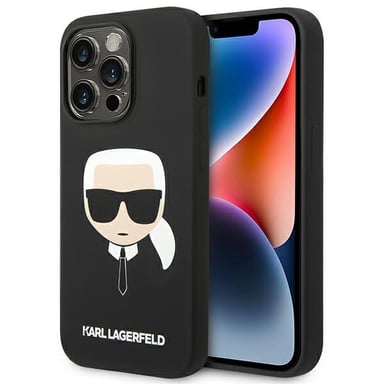Karl Lagerfeld Étuido iPhone 14 Pro 6.1'' Nero Silicone Karl's Head