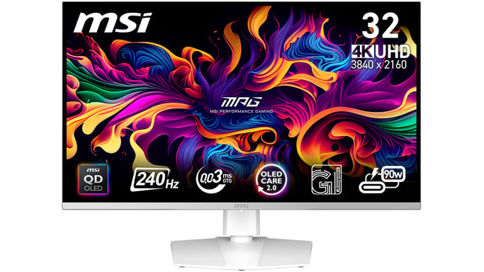 MSI MPG 321URXW QD-OLED pantalla para PC 80 cm (31.5'') 3840 x 2160 Pixeles 4K Ultra HD Blanco