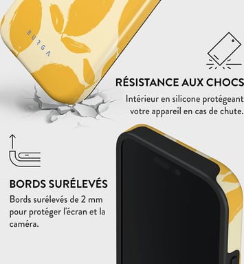 Burga Funda para iPhone 16 Pro Max MagSafe Tough A prueba de golpes modelo Lemon Tart Amarillo