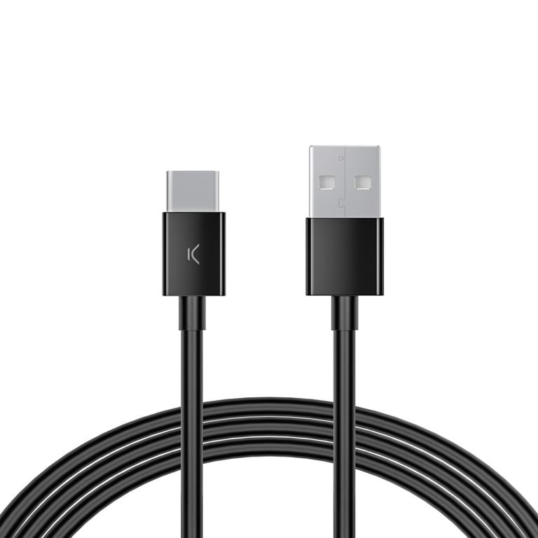 Ksix Cable de carga y datos USB-A a USB-C 25 W, Carga rápida, 3 m, Negro - Nuevo