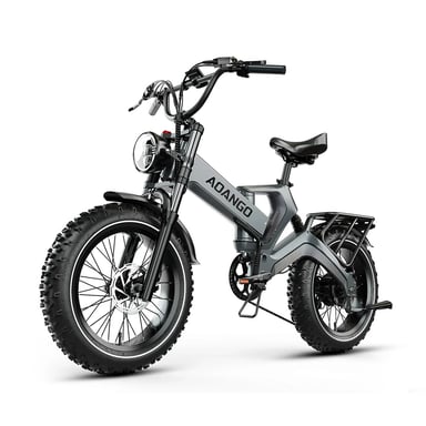 Vélo électrique tout-suspendu AOANGO K6F avec batterie 48V 35Ah - Gris