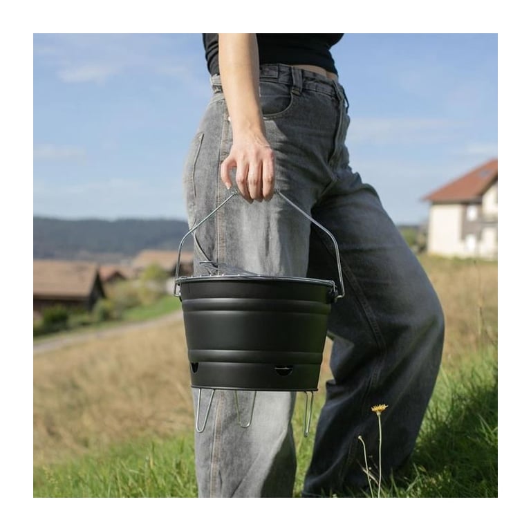Barbecue a charbon portable - LIVOO - DOC327N - Inox - Surface de cuisson ø27 cm - Hauteur 24 cm - Neuf