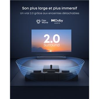 Anker Projecteur portable DLP Soundcore Nebula P1 650 ANSI lumens Full HD 1080p Gris avec enceintes 2.0 détachables et Google TV - Neuf Gris - vue 3