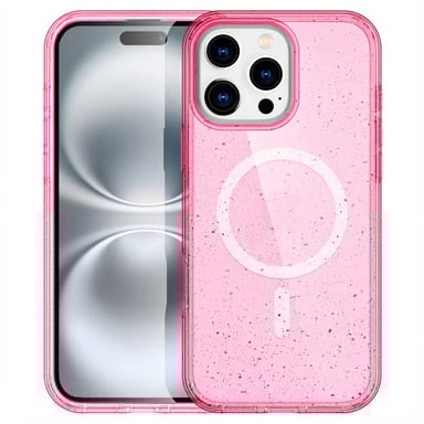 imoshion Coque Pailletée avec MagSafe pour Apple iPhone 16 Pro Max - Paillettes Rose