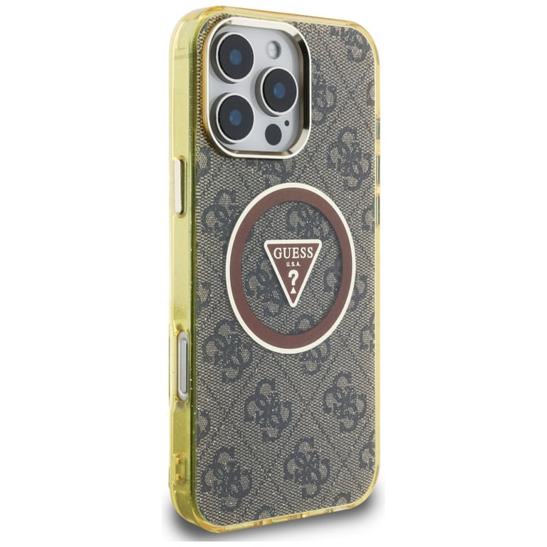 Coque Guess IML Metal Glitter 4G Circle Triangle MagSafe pour iPhone 16 Pro - vue 8