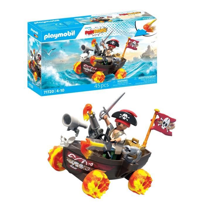 Playmobil 71720 Kart bateau de pirate, Funstars, 45 pieces, Des 4 ans - Neuf