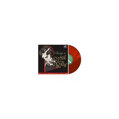 Vinyle album Bear Family Records Santa Is Rockin' and Rollin' Compilation 16 titres 12'' Album 1 disque remasterisé Rouge translucide