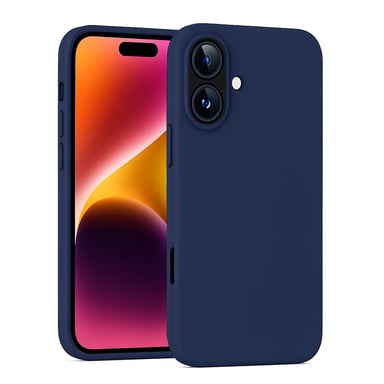 JAYM - Custodia in silicone blu per [ iPhone 17 ] - 100% silicone e microfibra - rinforzata e ultra morbida