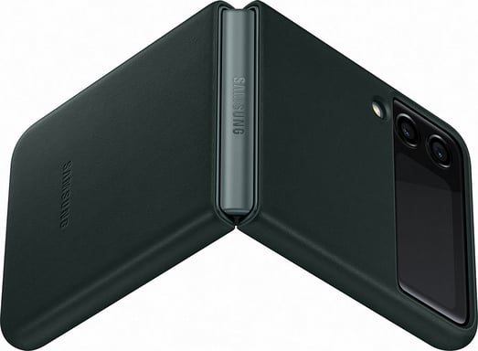 Coque pour Samsung Galaxy Z Flip 3 Premium Cuir Verte Samsung