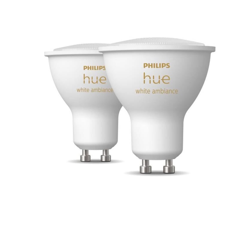 Bombillas conectadas PHILIPS Hue White Ambiance GU10 LED compatibles con Bluetooth - Pack de 2