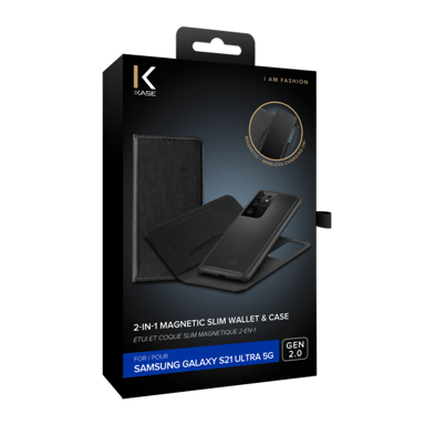 GEN 2.0 Custodia e cover magnetica sottile 2 in 1 per Samsung Galaxy S21 Ultra 5G, nero
