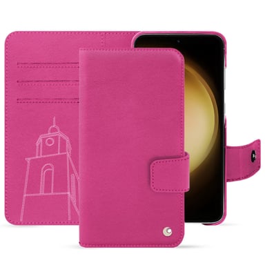 Housse cuir Samsung Galaxy S23+ -  - Rose - Cuir lisse premium