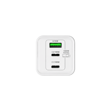 JAYM® Pack Chargeur GaN 100W + Câble USB-C 2m   3 Ports (2xUSB-C, 1xUSB-A) Charge Rapide PD pour MacBook Pro, PC Portable, iPad Pro M4, iPhone 17/16, Samsung S26/S25