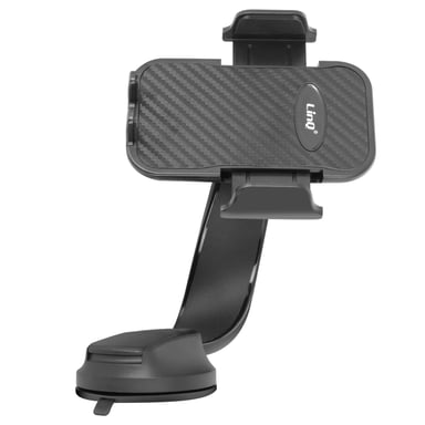 Support Voiture pour Smartphone Pinces Ajustables Fixation Ventouse Noir