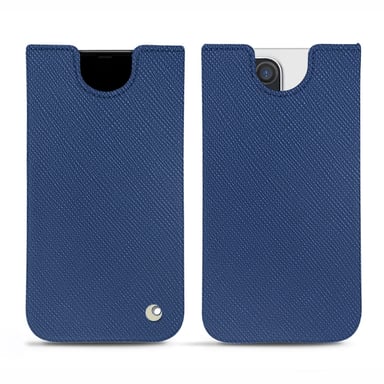 Pochette cuir Apple iPhone 12 Pro Max - Pochette - Bleu - Cuir saffiano