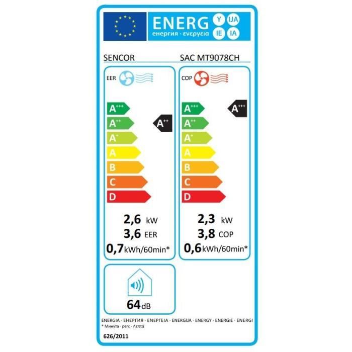 Climatiseur mobile Sencor SAC MT9078CH - vue 2