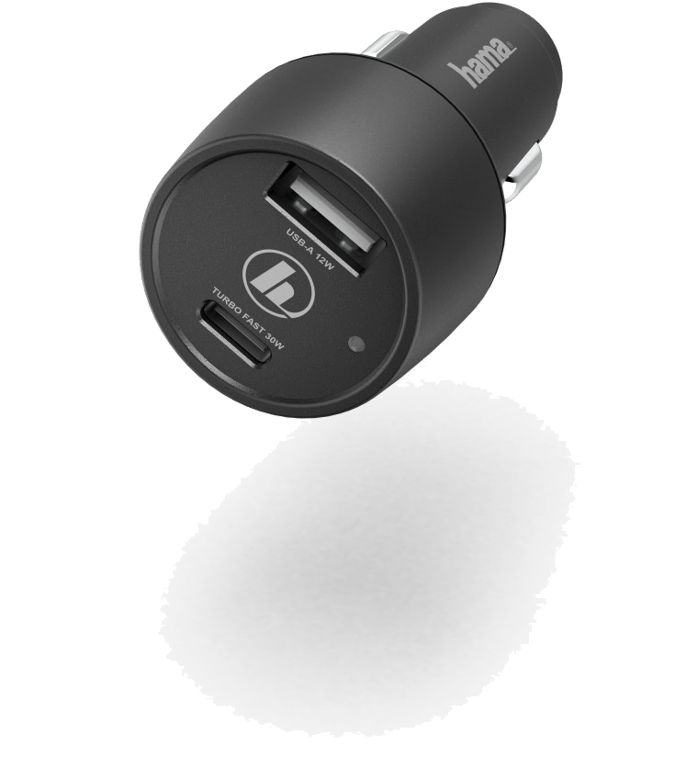 Chargeur pour voiture, USB-C, Power Delivery (PD)/Qualcomm®+USB-A, 42W, noir