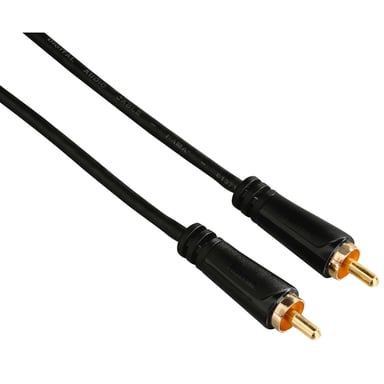 Câble audio, RCA mâle - RCA mâle, numérique, plaqué or, 1,5m, Noir