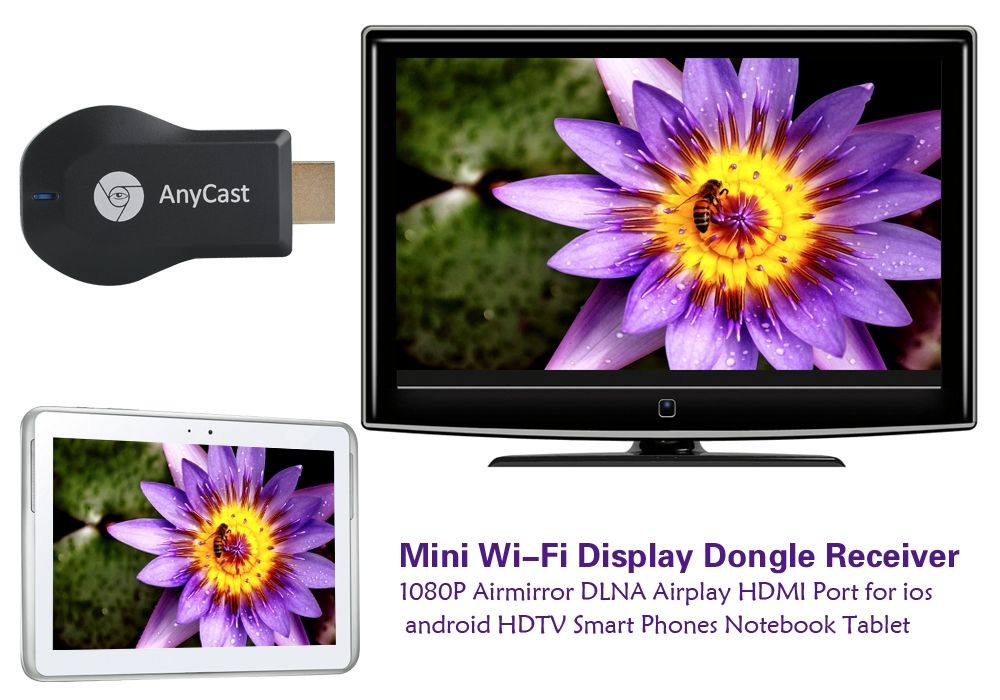 Clé Chromecast Wifi Miracast Partage D'Écran Dongle HDMI Tv