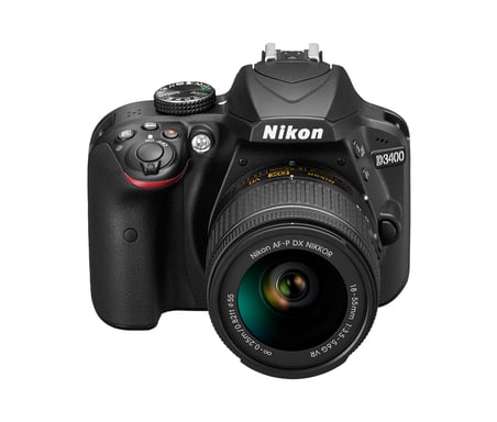 Nikon D3400 + AF-P DX 18-55 mm 1:3.5-5.6G VR Kit fotocamera SLR 24,2 MP CMOS 6000 x 4000 pixel Nero