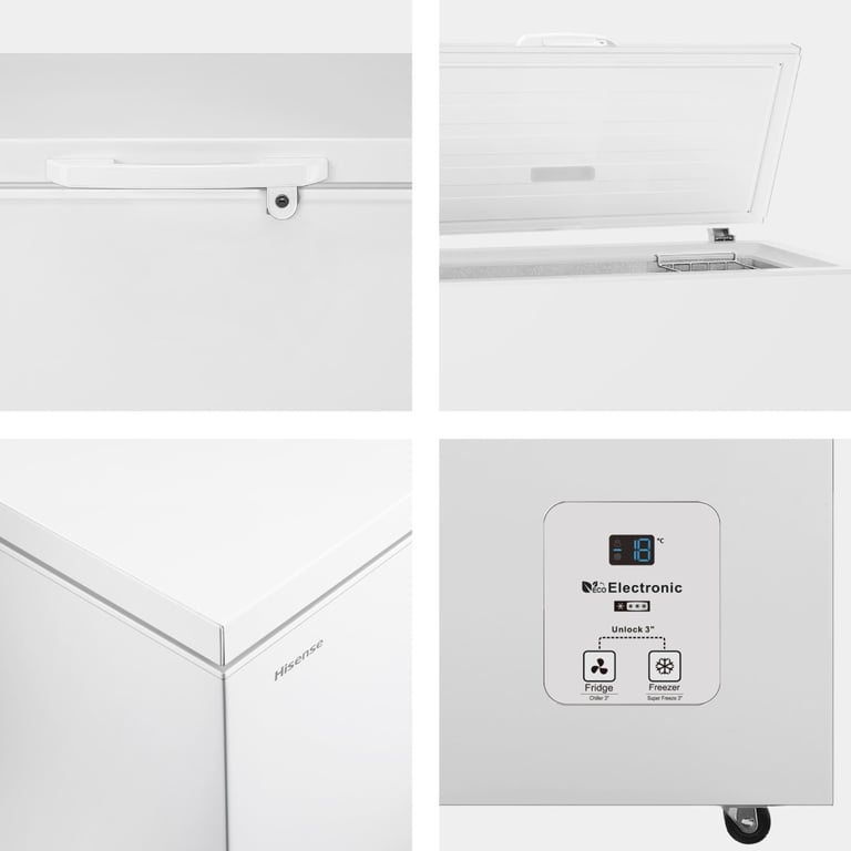 Congélateur coffre Hisense FT546D4AWLYE largeur : 144.8 cm profondeur : 72.1 cm hauteur : 85 cm 420 litres classe E - vue 5