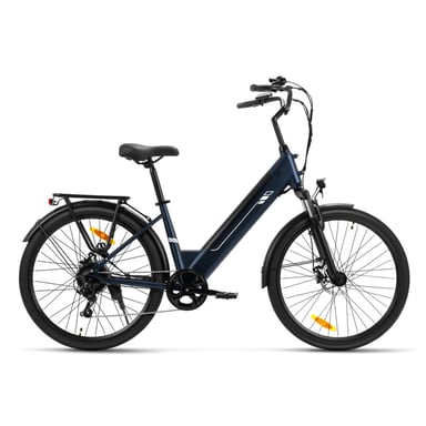 Bicicleta Eléctrica Foride Roamer 2, Motor 250W, Bateria 36V 15.6Ah 561.6Wh Autonomia 100km, Freno Disco Mecanico AV/AR, Suspension Delantera 60mm, Shimano 7 Velocidades, IPX4, Cuadro Paso Bajo Urbano Ciudad