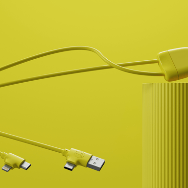 Câble de charge multi-connecteurs Ice-C Jaune