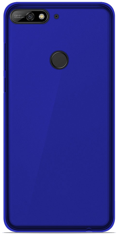 Coque silicone unie compatible Givré Bleu Huawei Y7 2018